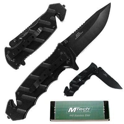 Mtech Black Tactical Rescue Knife with Aluminum Handle - $5.99 + Free Shipping (Free S/H over $25)