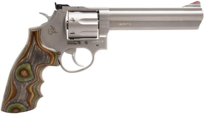 Taurus Model 66 357 Magnum Stainless Revolver with Laminated Camo Wood Grips and 6-Inch - $499.99 