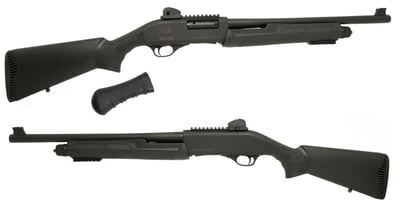 Black Aces Tactical 18.5" 12ga Pump Shotgun w/ Full Stock & Shockwave Grip, Black - $249.99 + Free Shipping