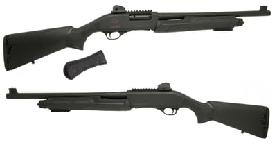 Black Aces Tactical 18.5" 12ga Pump Shotgun w/ Full Stock & Shockwave Grip, Black - $249.99 + Free Shipping 