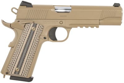 Tisas 1911 Raider 9mm 5" Barrel 9rd Pistol, Textured G10 Grips, Steel Frame, Black / FDE - $552.52 ($16.95 Firearms, $11.99 Accessories)