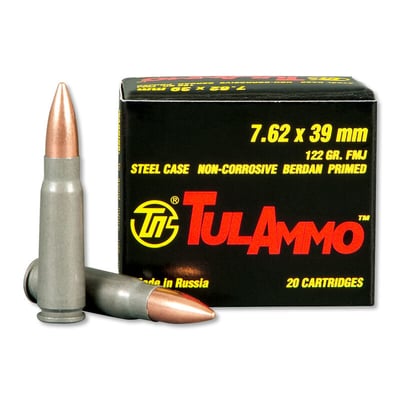 TulAmmo 7.62x39 122GR 1000RD Case UPC: 814950015010 - $398.99