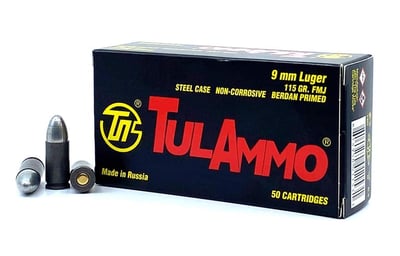 TulAmmo 9mm 115 Grain FMJ Ammunition 1000 Rounds - $229 w/ Code: "GUNDEALS10"