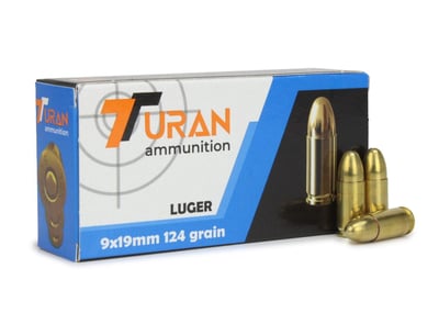 Turan 9mm 124 Gr FMJ 1000 rounds - $213.74 w/coed "X4SLQA" 