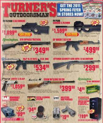 Gun deals for California residents at Turner's in-store only 04/01 - 04/07