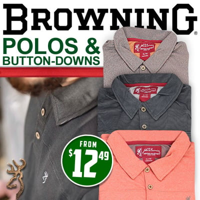 Browning polos & button-downs from $12 (Free S/H over $25)