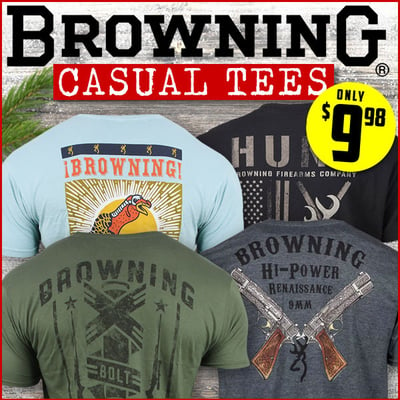 Tee party: Browning casual tees $4.98 (Free S/H over $25)