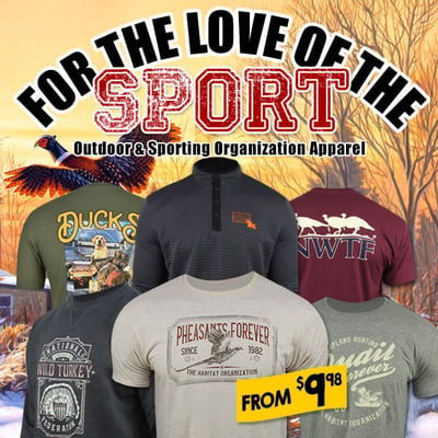 For the love of the sport: outdoor & sporting org apparel & gear! from $9.98 (Free S/H over $25)