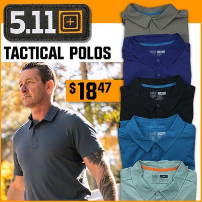 5.11 Tactical Polos $18.47, plus more! (Free S/H over $25)