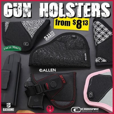 Holster Tent Sale: Ruger, Allen, CrossFire & 5.11 Tactical from $8.13 (Free S/H over $25)