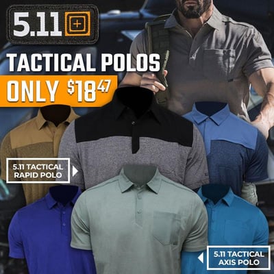 5.11 Tactical Polos $18.47, plus more! (Free S/H over $25)