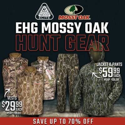 EHG Mossy Oak hunt gear starting 30 bucks (Free S/H over $25)