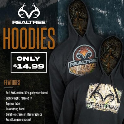 Realtree Hoodies ONLY $14.99 (Free S/H over $25)