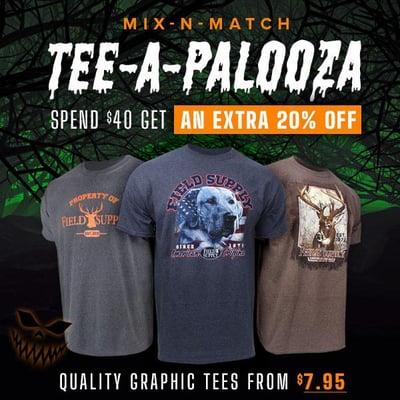 Tee-a-palooza: graphics tees from $7.95...plus extra discount (Free S/H over $25)