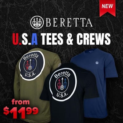 Beretta USA Tees & Crews from $11.99 (Free S/H over $25)