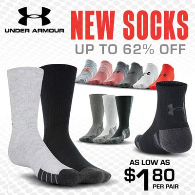 Under Armour Socks from $9.87 (Free S/H over $25)