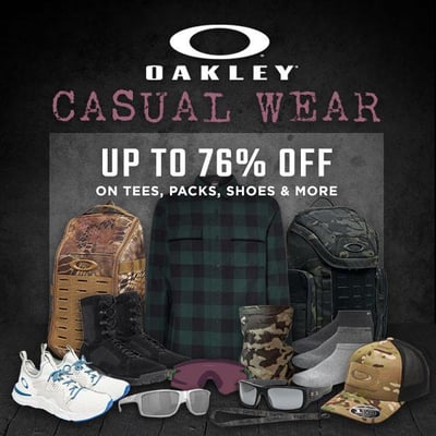 Oakley Casual Wear & Packs from $13.50 (Free S/H over $25)