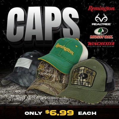 Caps from Winchester, Remington, Realtree, Mossy Oak & more! - $6.99 (Free S/H over $25)
