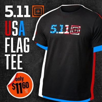 5.11 USA Flag Tees - $11.60 (Free S/H over $25)