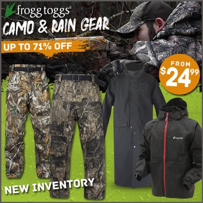 Frogg Toggs Camo & Rain Gear Up from $49.99 (Free S/H over $25)