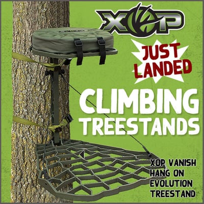 Just landed: XOP treestands, plus deals on hunting essentials, concealment, attractants and more (Free S/H over $25)