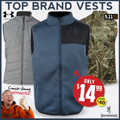 Top Brand Vests from $14.99 (Free S/H over $25)