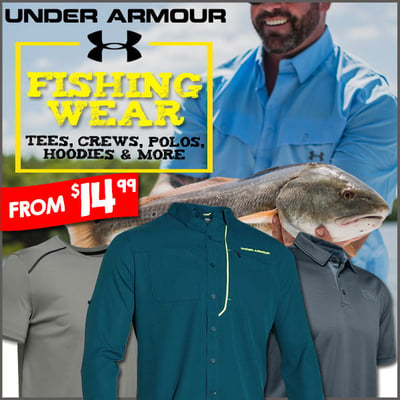 Under Armour fishing blowouts! Get hooked starting just 15 bucks (Free S/H over $25)
