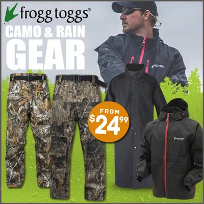 Frogg Toggs Camo & Rain Gear from $24.90 (Free S/H over $25)