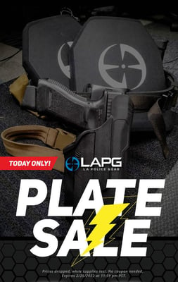 TODAY ONLY - LA Police Gear Plate Sale Additional 5% OFF on Already Discounted Prices with Coupon Code "LAPG" ($4.99 S/H over $125)