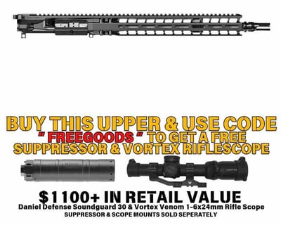 Radian Weapons R0024 Complete Upper 223 Wylde 14.50" 416R Stainless Steel Dead Air Keymo Flash Hider Radian Black - $1994.95 + FREE Soundguard Suppressor & Vortex Rifle Scope w/ code "FREEGOODS"