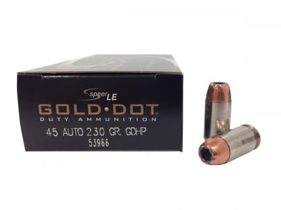 Speer 45 Auto/ACP 230gr Gold Dot 50rds - $24.99 