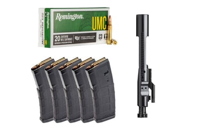 Fiocchi .223 Remington 55 Grain FMJBT Ammo – 100 rds + 5 PMAG & BCG Bundle - $159.95 