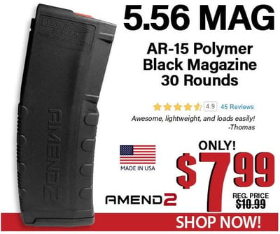 Amend2 AR-15 30 Round Magazine Mod-2 Black - $7.99