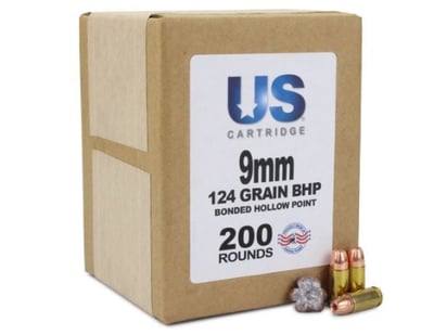 US Cartridge 9mm Ammo 124 Gr Bonded HP 200 Rounds - $54.05 After Code: TAKE5P