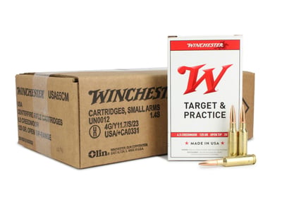 Winchester 6.5 Creedmoor Ammo 125 Grain Open Tip 200 Rounds (Case) - $161.49 