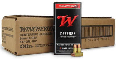 Winchester USA 9mm 147 Gr JHP 500 Rnds - $193.09 