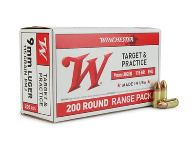 Winchester USA 9mm 115 Gr FMJ 600 Rnds Range Bundle (Limit 1) - $128.24 