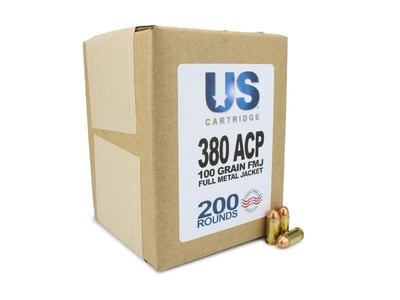 US Cartridge 380 ACP 100 Grain FMJ 200 rounds - $63.59