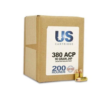 US Cartridge 380 ACP 90 Gr JHP 200 Rnds - $59.84