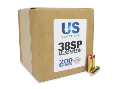  US Cartridge 38 Special 125 Grain TMJ 200 Rnd - $81.99