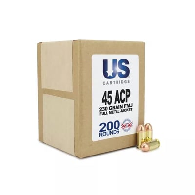 US CARTRIDGE 45 ACP 230 GRAIN FMJ 200 rounds - $94.04 w/code "MAY5OFF24" (Free S/H over $149)