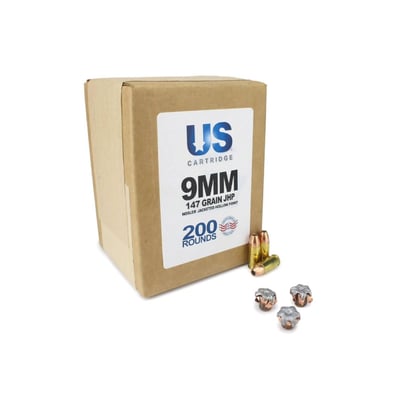 US Cartridge 9mm 147 Gr Nosler JHP 200 rounds Bulk (Limit 1) - $78.99