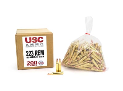 US Cartridge Remanufactured 223 Remington 55 Gr BTFMJ 200 rounds - $77.99 after code: SPRING5