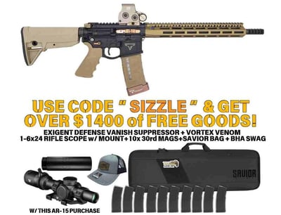 Taran Tactical Ultralight, .223 Wylde, 13.9" P&W Barrel, 1 Magazine, Black w/ FDE & Bronze, Eotech Red Dot - $3999.99 + Summer Sizzler Pack with code: SIZZLE 