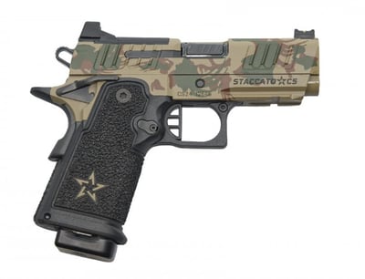 Vulcan Staccato CS, 9mm, 3.5" DLC Barrel, 16rd, Rhodesian Brushstroke Frame & Slide, Optics-Ready - $3679.99