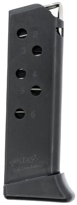 Walther PPK .380 ACP 6-Round Magazine with Finger Rest - Blued - $18.99