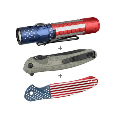 Olight Warrior 3S Stars & Stripes Edition + Drever OD Green + Drever Handle Stars & Stripes - $148.15 (Free S/H over $49)