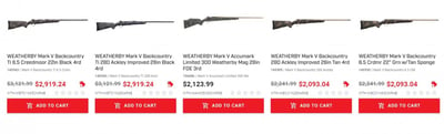 WEATHERBY Mark V Backcountry - From $2093.04 (Free S/H on Firearms)