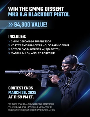 Win The CMMG Dissent 8.6 Blk Pistol & Defcan-86 Suppressor