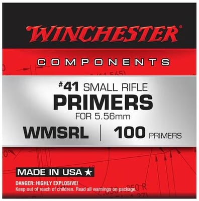 Winchester Small Rifle 5.56mm NATO-Spec Military Primers #41 5000 Piece - $249.99 (Free Shipping on $100+ Orders)